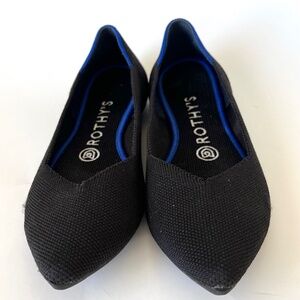 Rothy’s The Point Black Solid Flat Slip-On Shoes Size 7